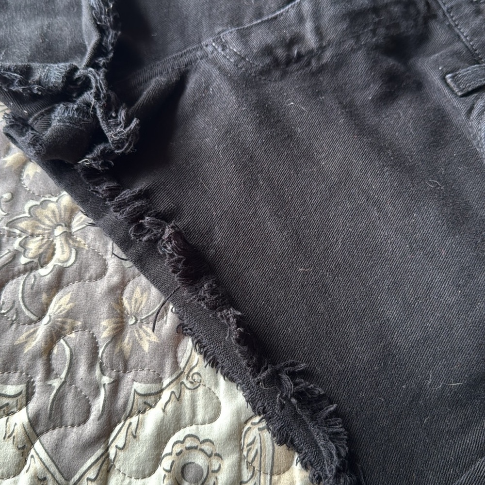 Women's Black Frayed Shorts by  O2 Denim - Picture 4 of 4